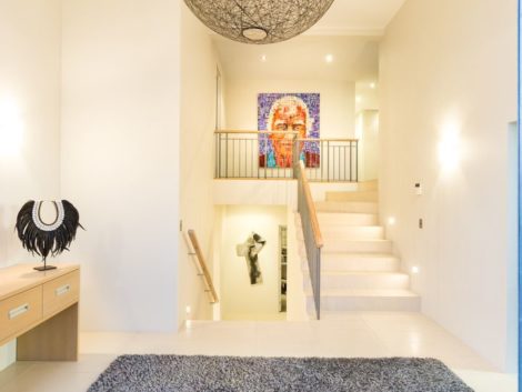 Painting stairwell and entryway at Codrington Crescent