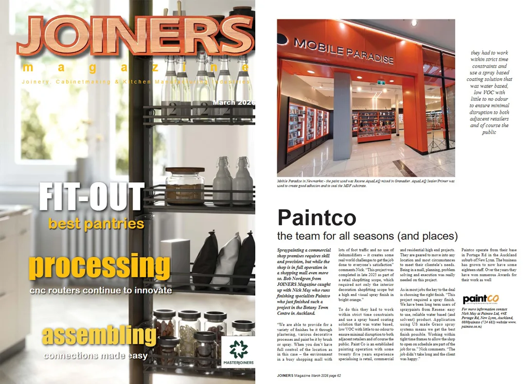 PaintCo featured in Joiners Magazine March 2026
